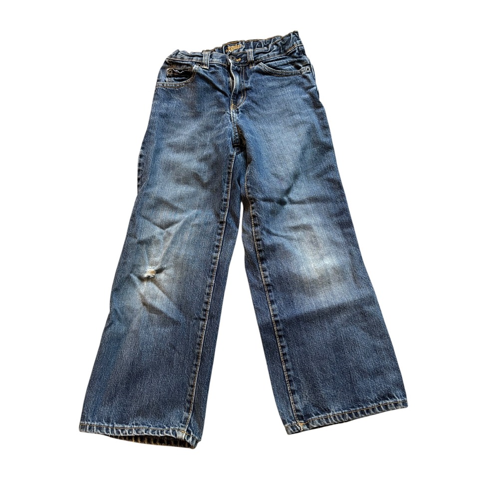 Old Navy Boys Size 8‎ Regular Elastic Waist Flared Jeans Distressed